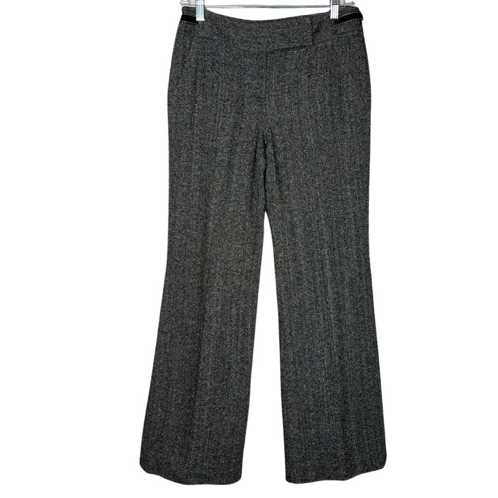 Ann Taylor Pants Womens 4 Gray Marled Wool Blend Knit Wide Leg Office Career